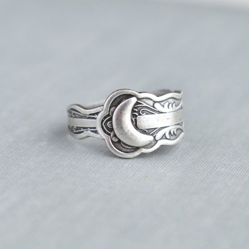 Wholesale Alloy Vintage Temu Moon Flower Ring