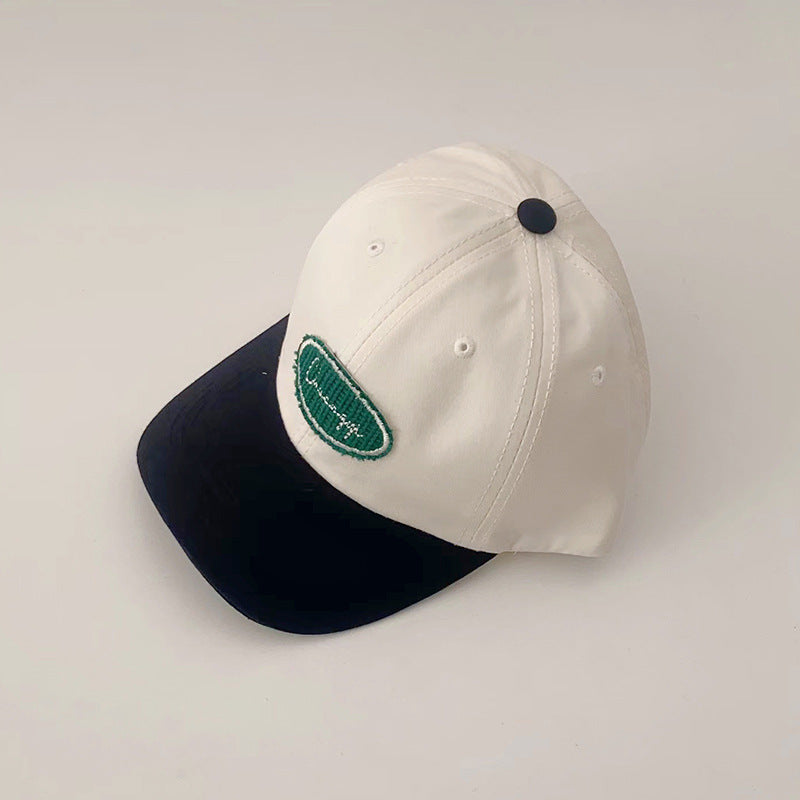 Wholesale Children's Contrasting Color Alphabet Small Label Pure Cotton Baseball Cap