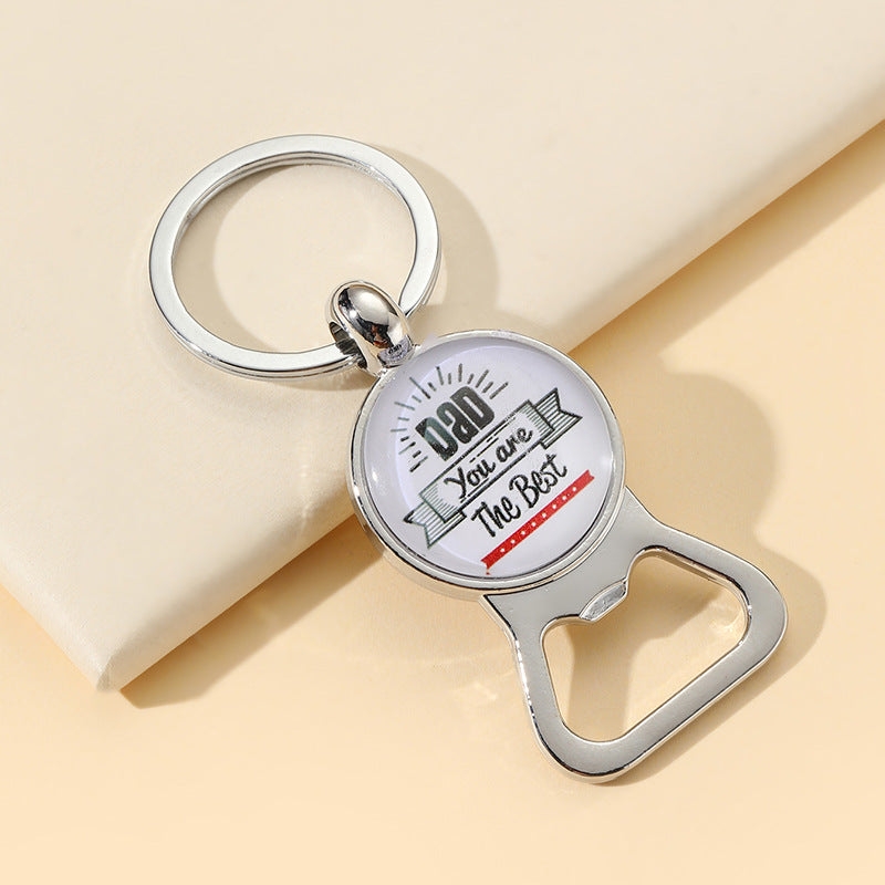 Wholesale Father's Day Gift Uper Papa Bottle Opener Alloy Creative Keychain