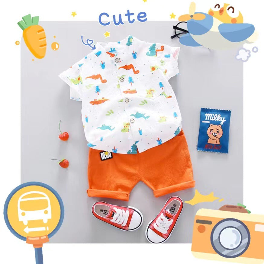 Wholesale Cotton Cartoon Triceratops Series Infant Set