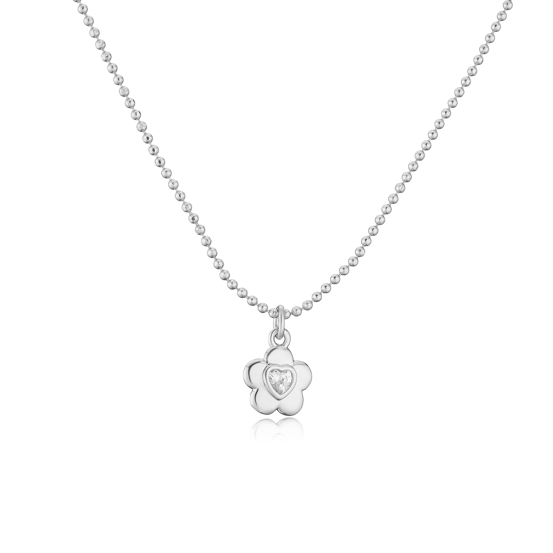 Wholesale Brass Plated 18K Gold Zircon Small Flower Creative Necklace