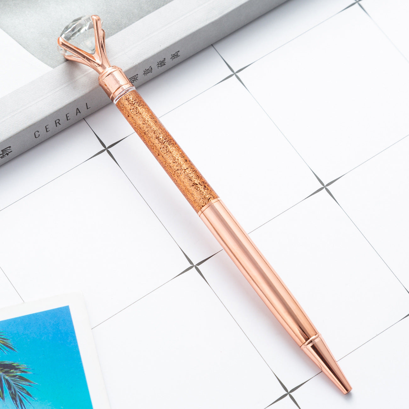 Wholesale Big Diamond Quicksand Metal Ballpoint Pen