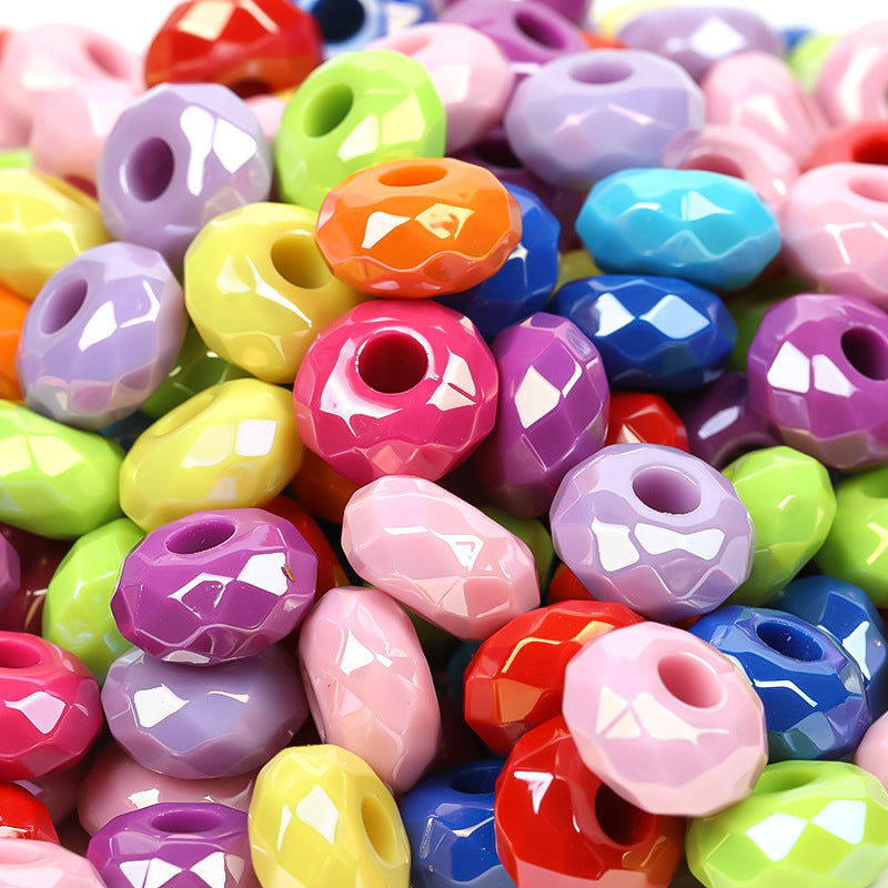 Wholesale Solid Color Color Flat Round Plastic Beads 100pcs