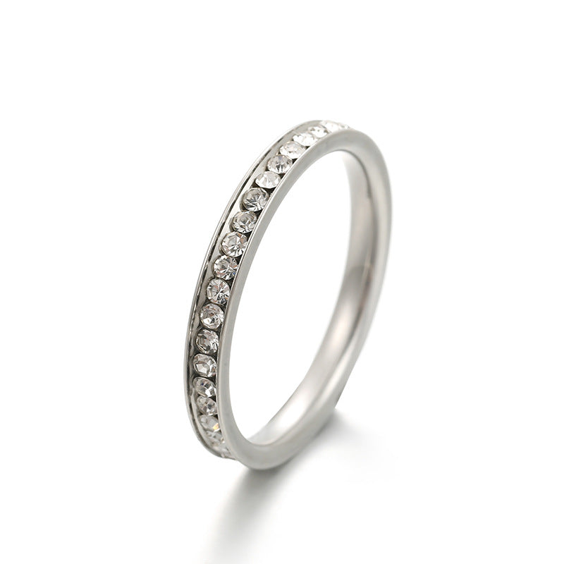 Anillo de diamantes de acero de titanio al por mayor