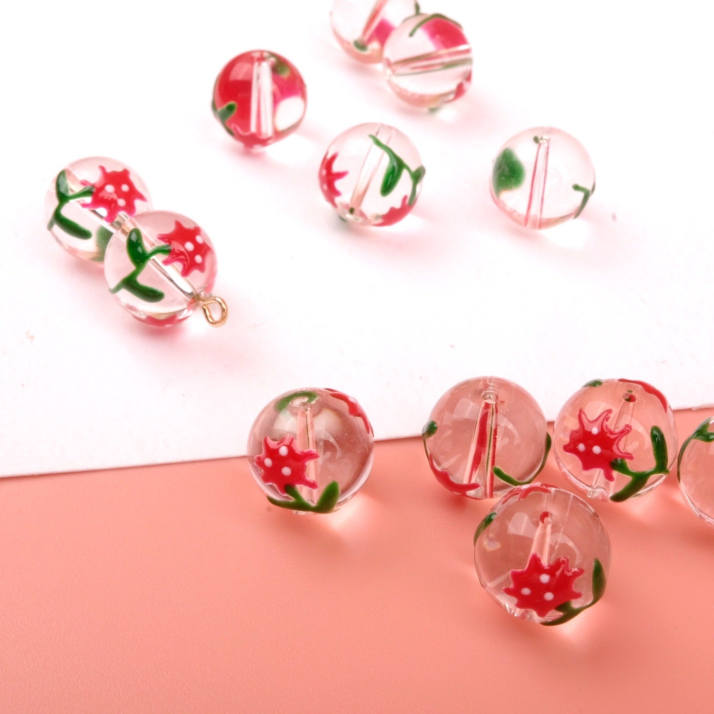 Cuentas de accesorios de joyería DIY de vidrio de dibujos animados de 12MM al por mayor