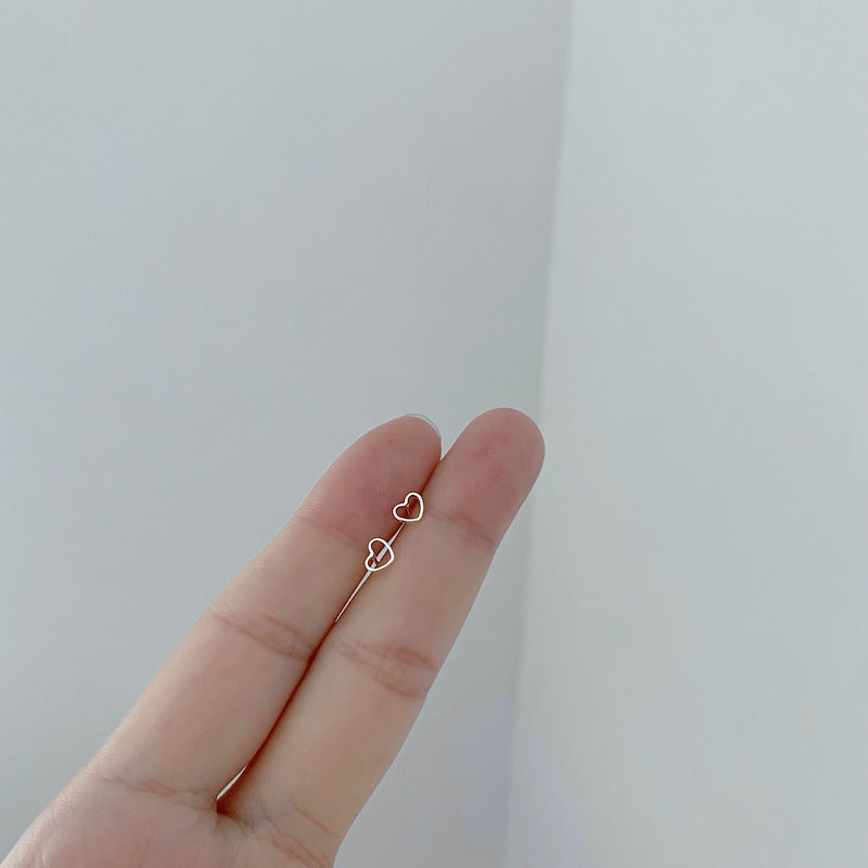 Conjunto De Aretes De Cobre De Corazón Plateado Plata al por mayor