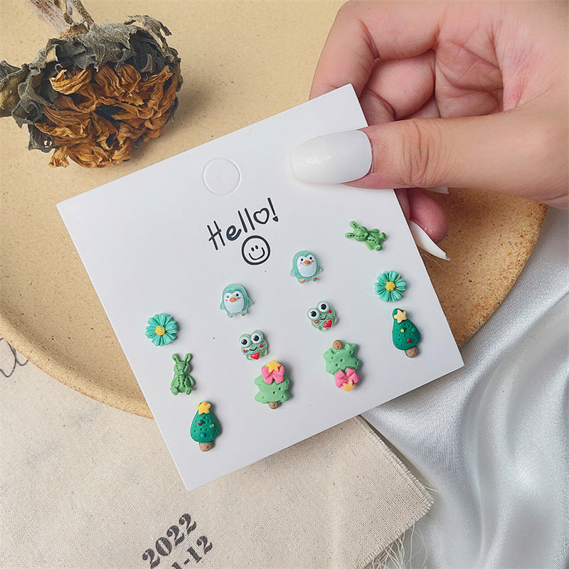Wholesale Pearl One Week Stud Earring Set Alloy Earrings