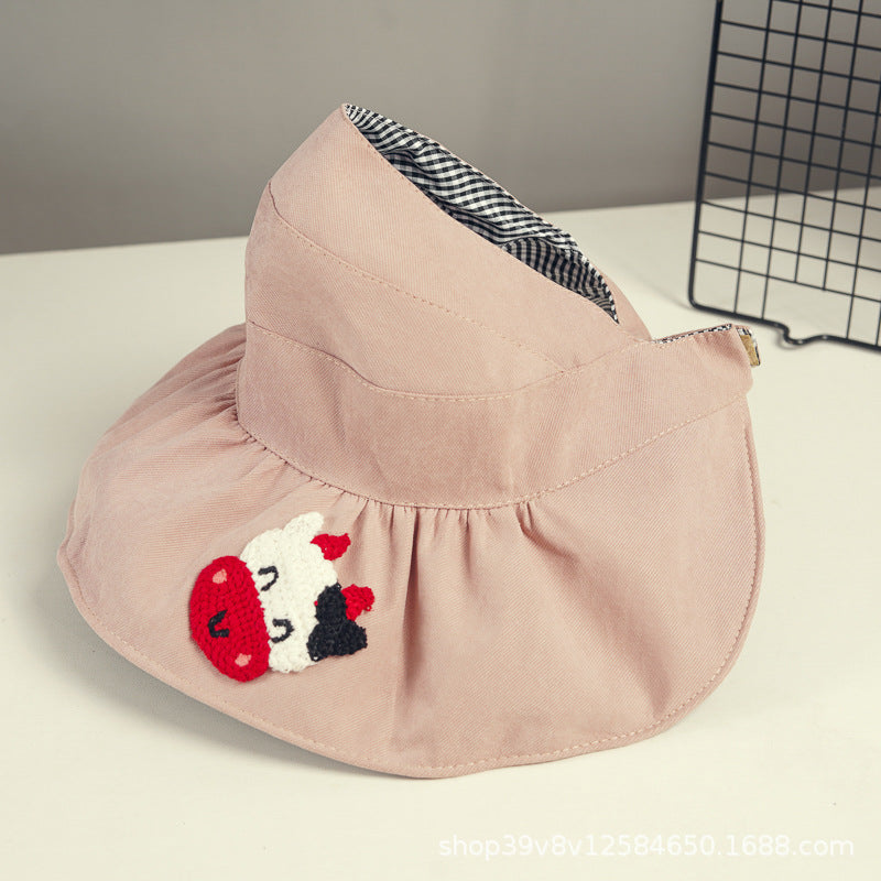 Sombrero de cubo vacío de dibujos animados para niños de algodón al por mayor