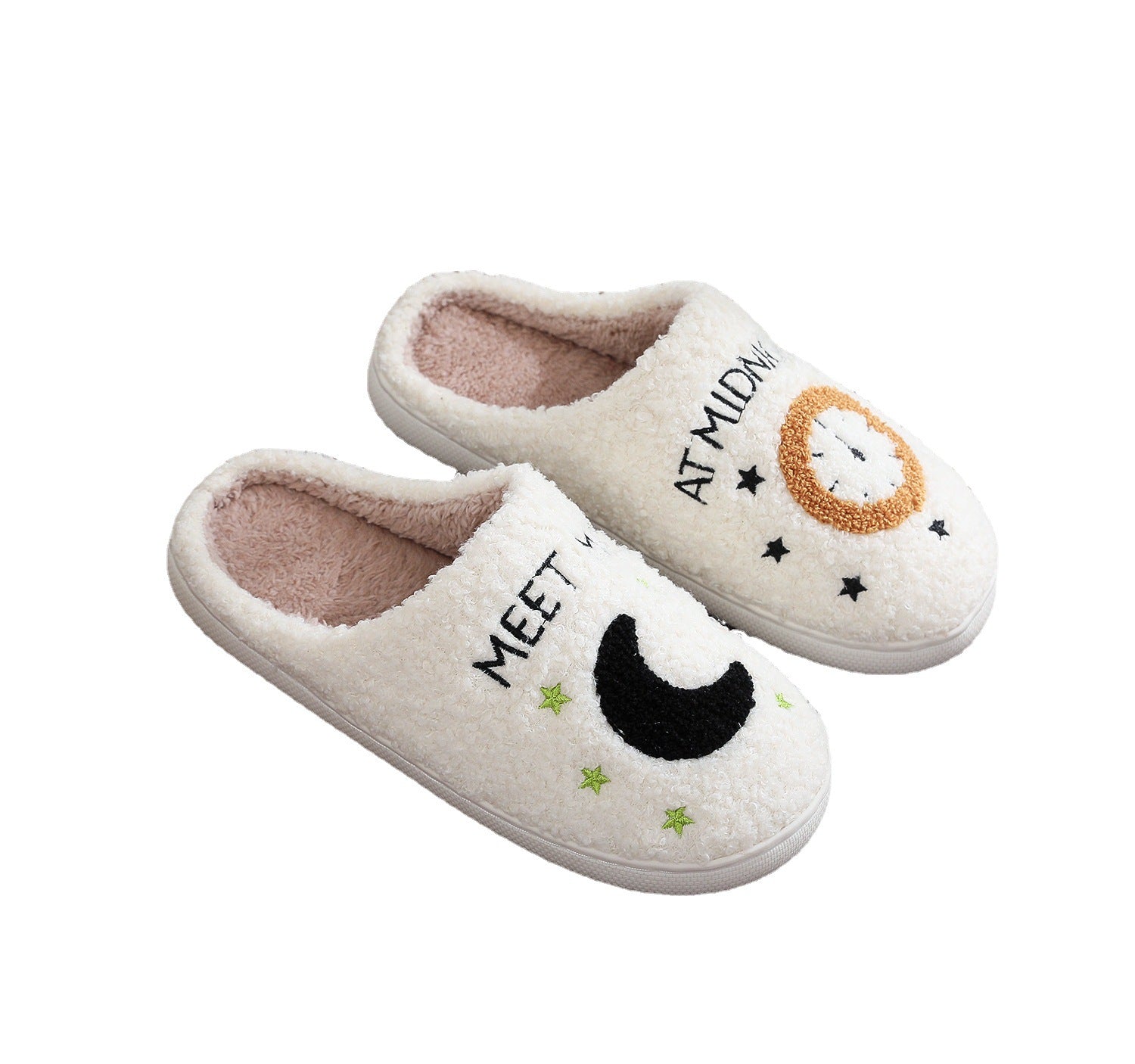 Wholesale Winter Moon Clock Cotton Slippers