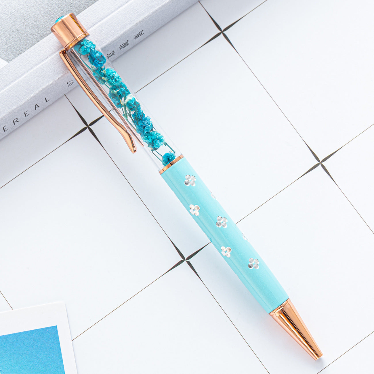 Wholesale Plastic Dry Flower Ballpoint Pen