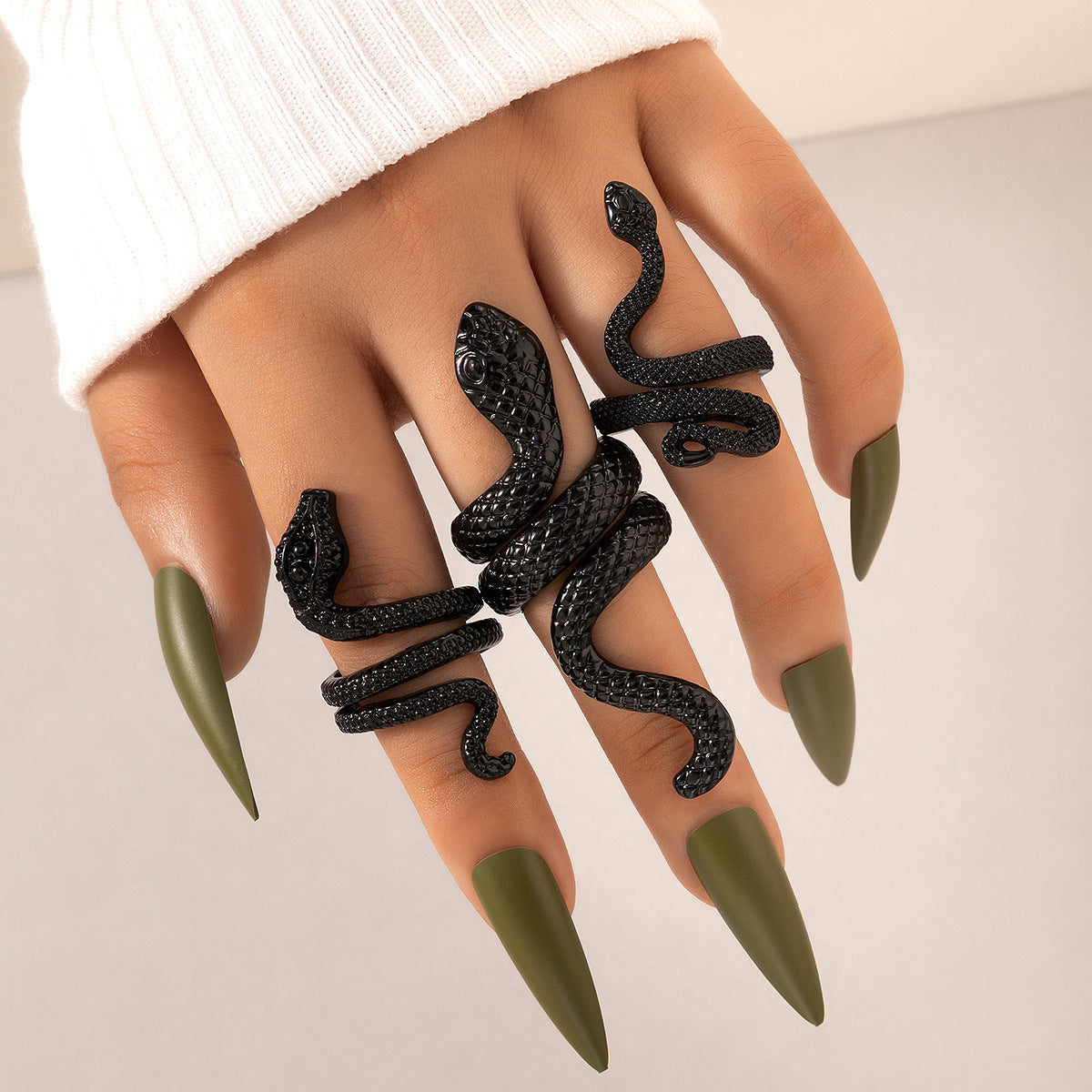 Wholesale Punk Snake Vintage Four-Piece Set Alloy Ring