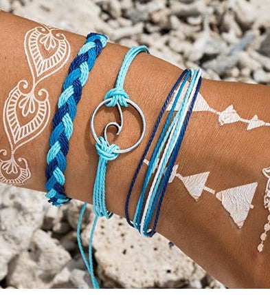 Pulsera de surf trenzada por el hilo de cera bohomian al por mayor
