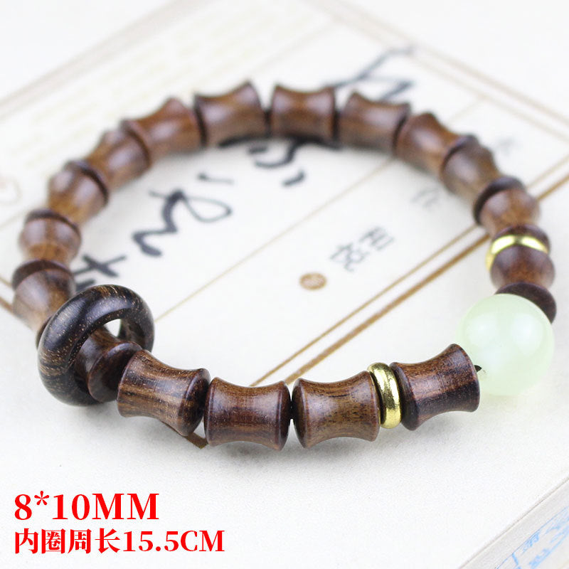 Wholesale Luminous Beads Ebony Wood Bracelet