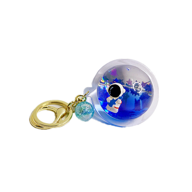 Wholesale Acrylic Oil-filled Floating Space Astronaut Creative Key Chain