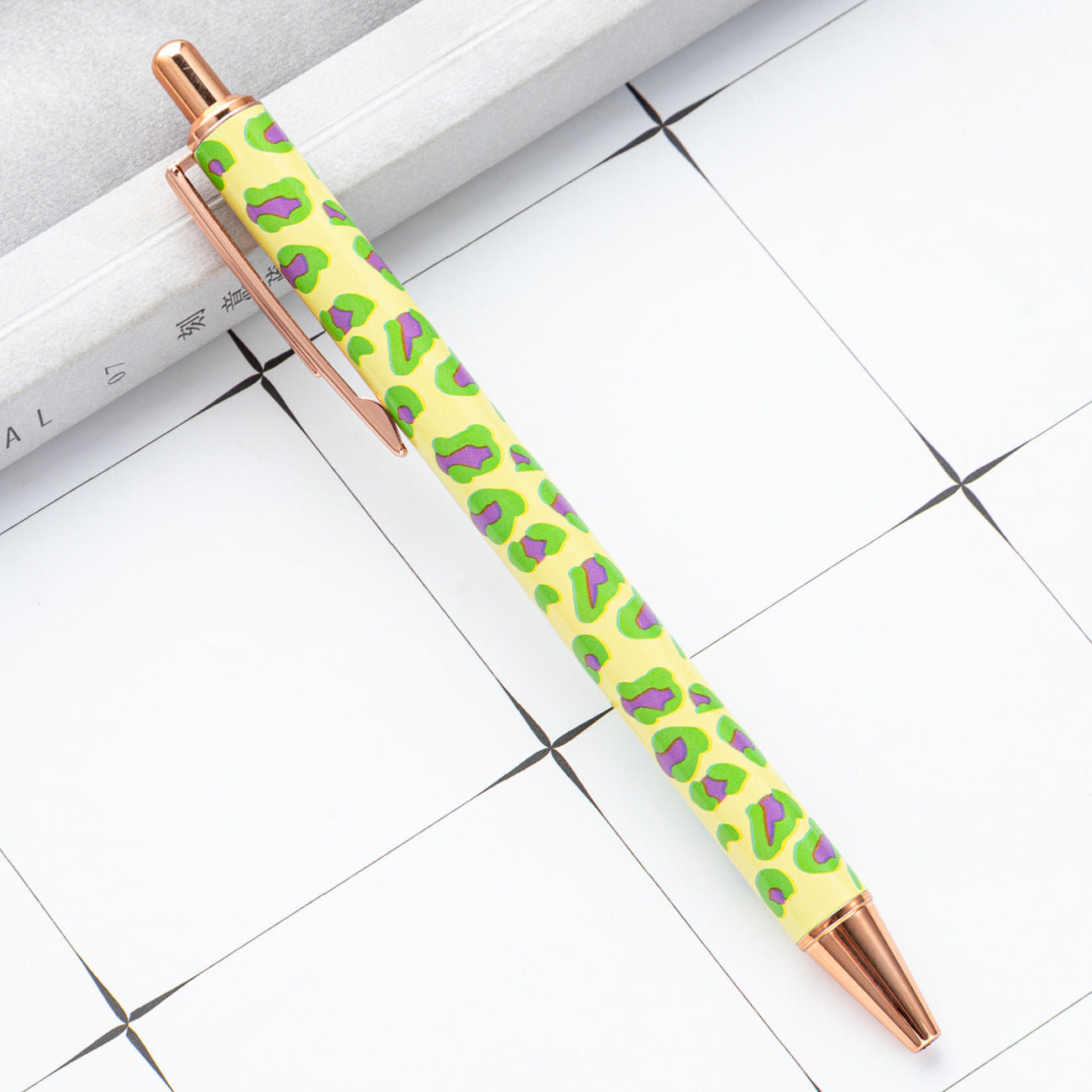 Wholesale Leopard Pattern Pushing Metal Ballpoint Pen