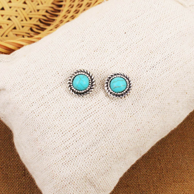 Wholesale Vintage Bohemian Double Circle Alloy Ear Studs