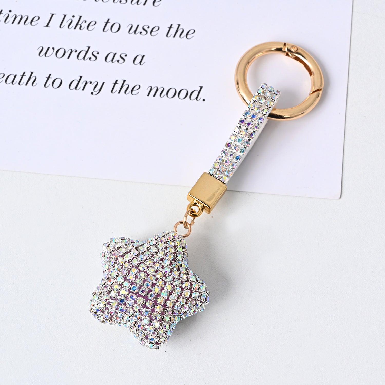 Venta al por mayor PU Diamond Star Llavero