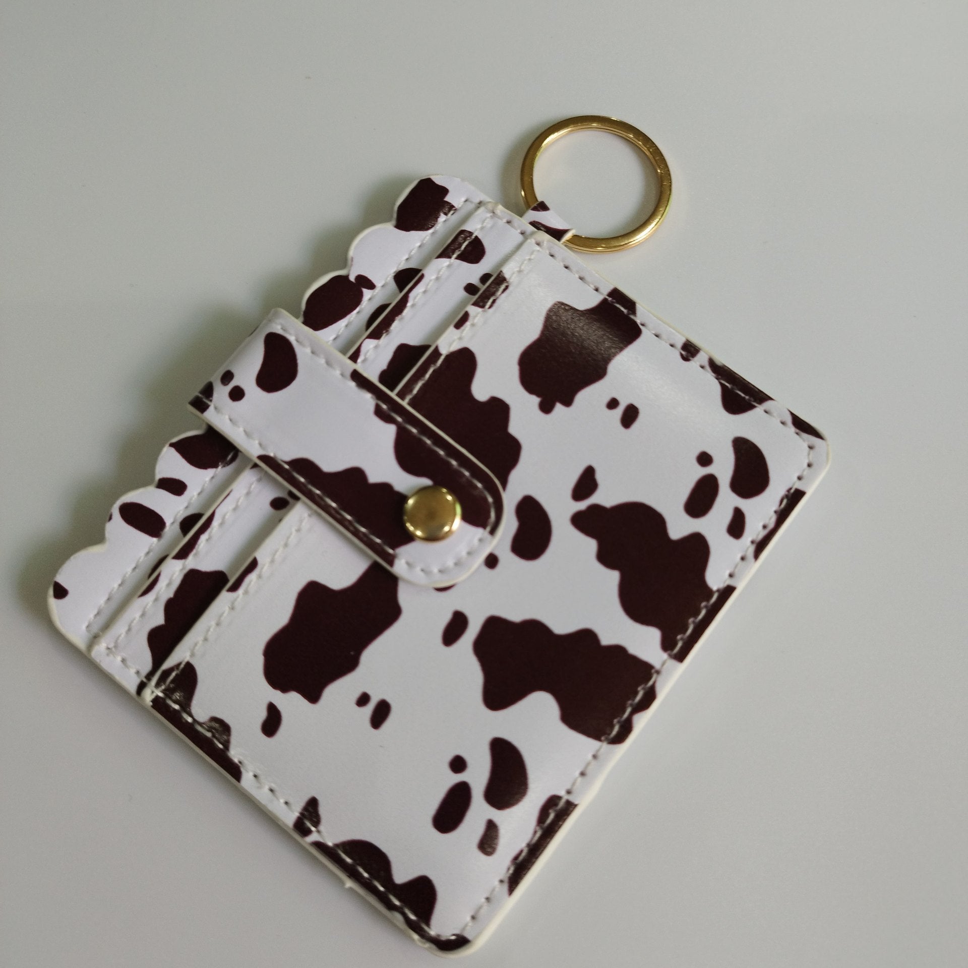 Wholesale PU New Cow Grain Leather Key Chain Card Bag