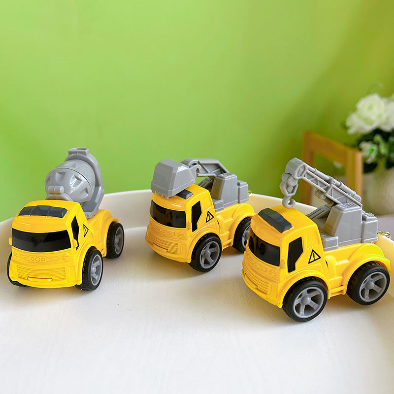 Wholesale Alloy Pull Back Inertial Engineering Toy Car Creative Key Chain