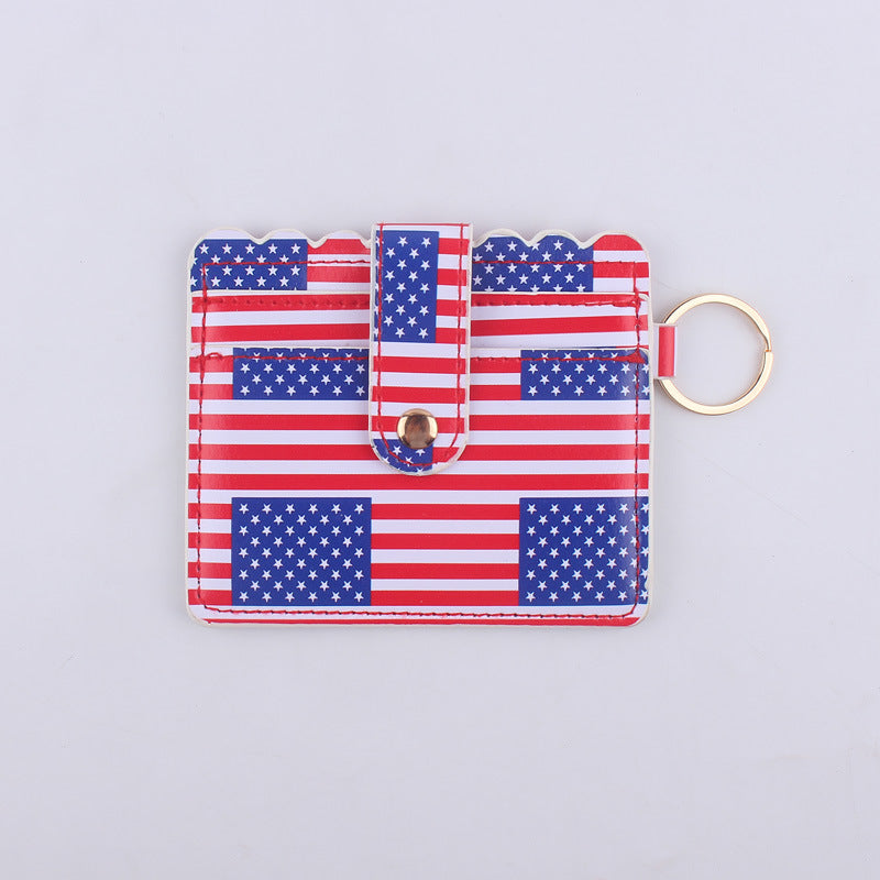 Wholesale Leopard Print Cow Print ID Case PU Leather Card Holder Keychain Coin Purse