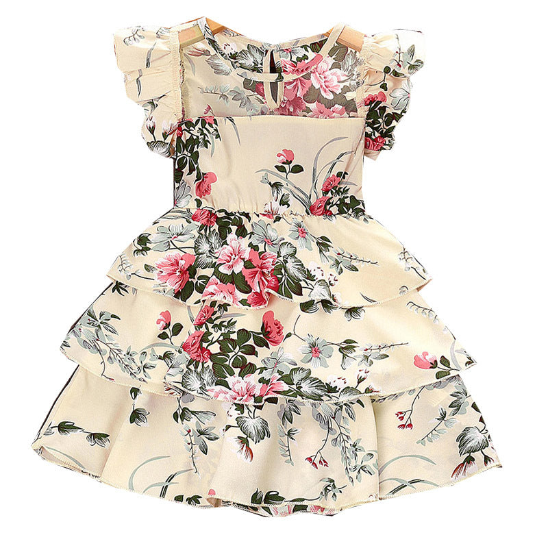 Wholesale Vintage Mesh Girls Dress Polyester Baby Clothes