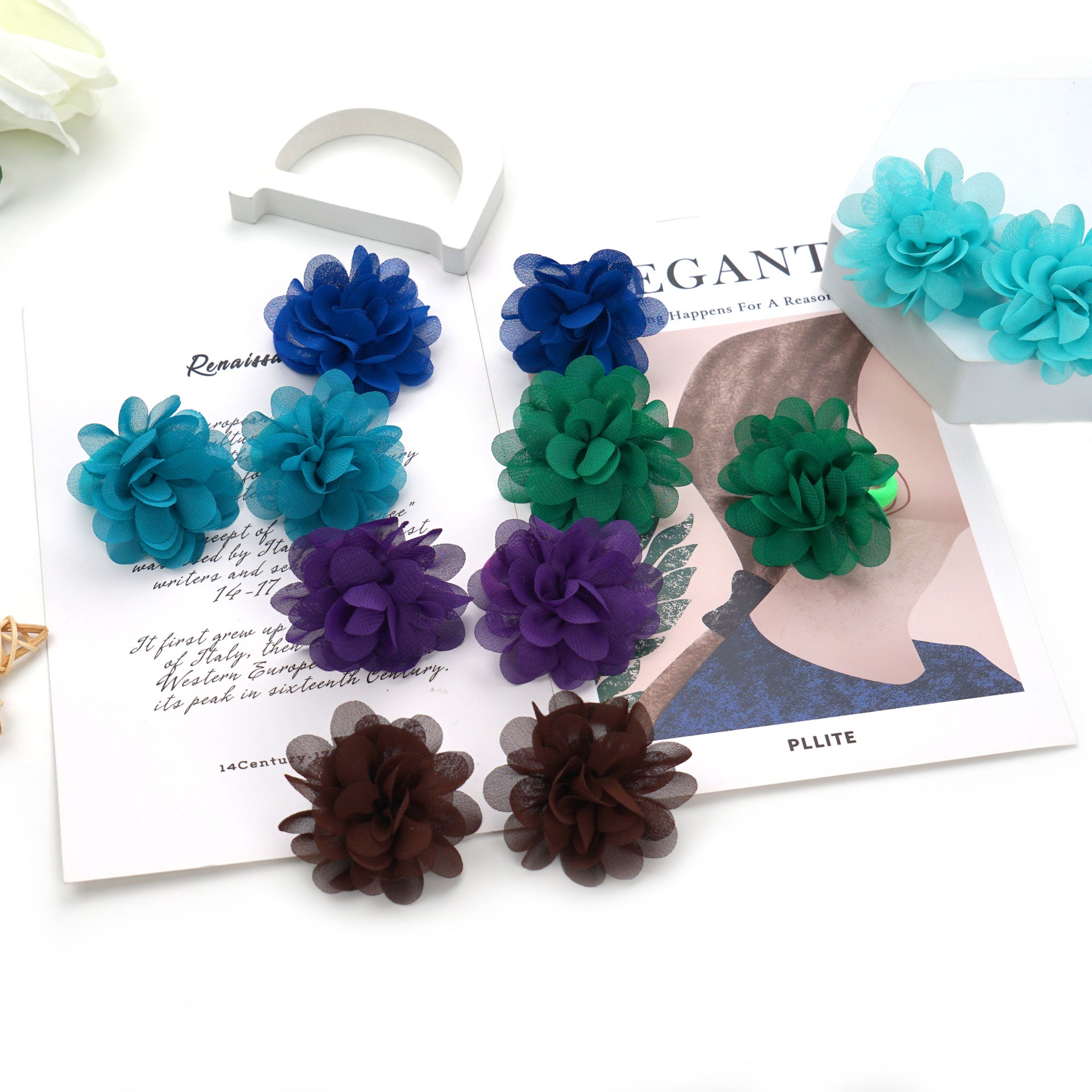 Cuerda del pelo de la flor de la gasa de la toalla del bebé al por mayor sin cicatrices