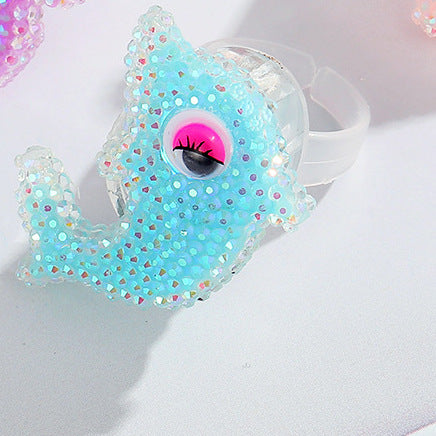Wholesale Resin Cartoon Sea Animal Luminous Ring