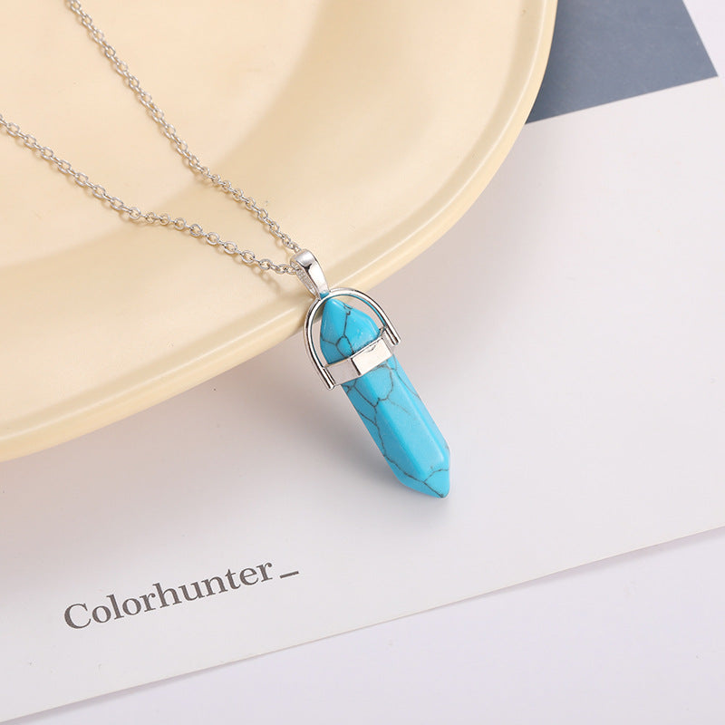 Wholesale Natural Stone Pendants Alloy Necklaces