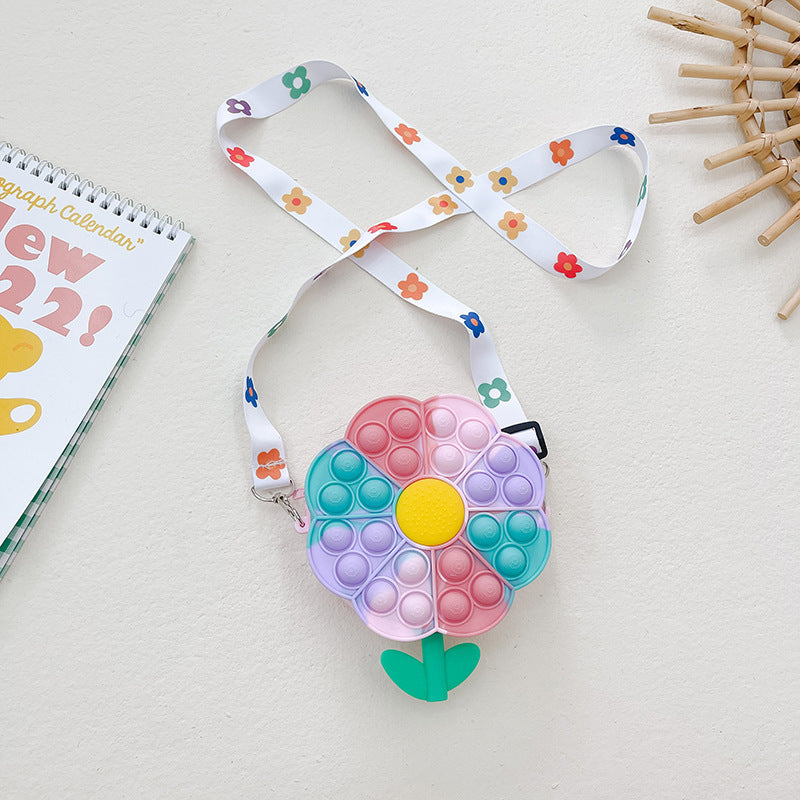 Wholesale Silicone Decompression Flowers Children Shoulder Bag
