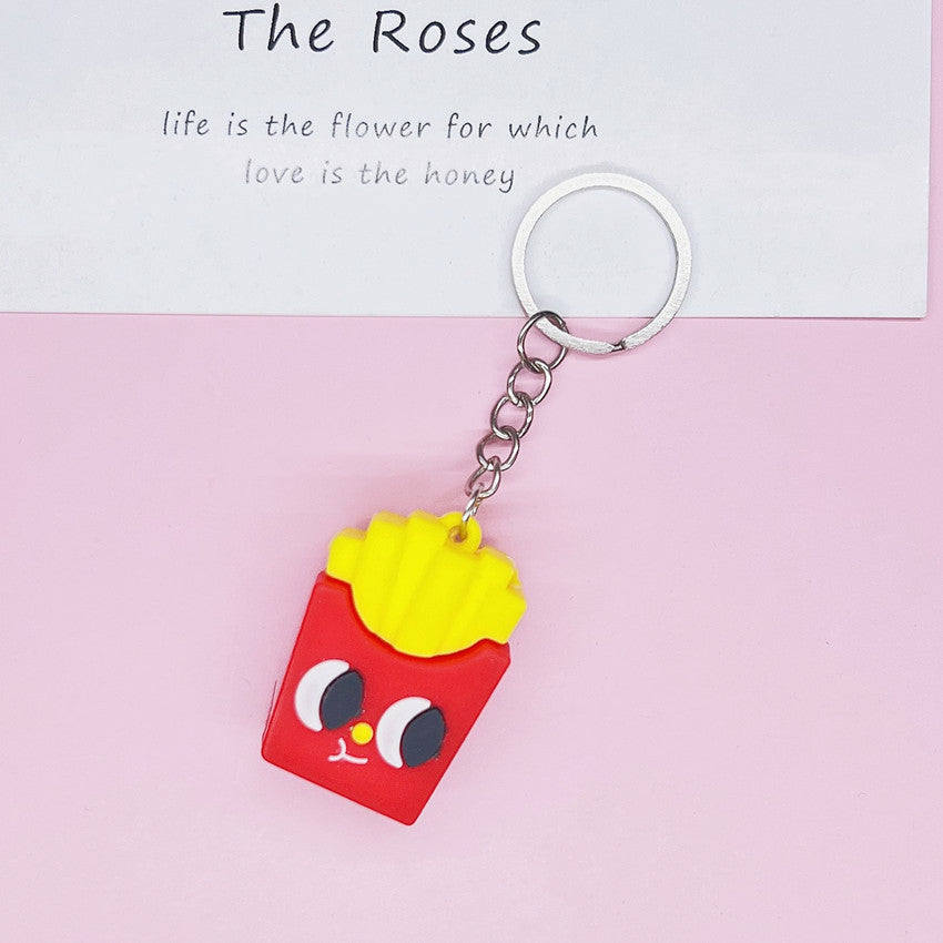 Wholesale PVC Colorful Burger Simulation Food Creative Keychain