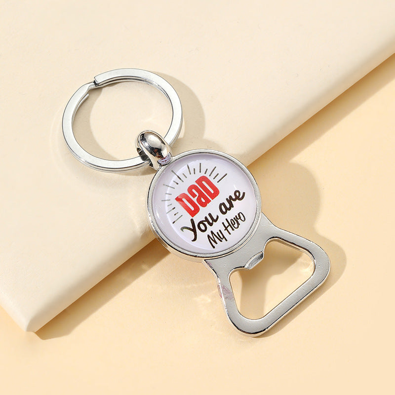 Wholesale Father's Day Gift Uper Papa Bottle Opener Alloy Creative Keychain