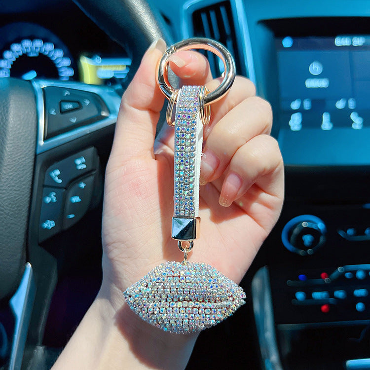 Venta al por mayor Llavero precioso del nudo del labio del diamante