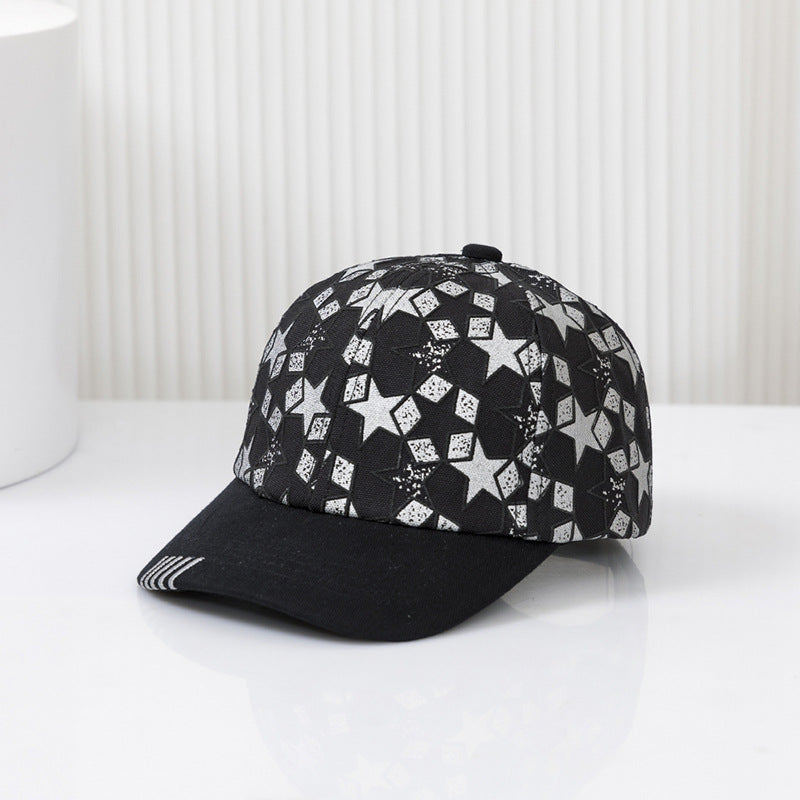 Gorra con visera para niños con patrón de estrella de cinco puntas de algodón al por mayor