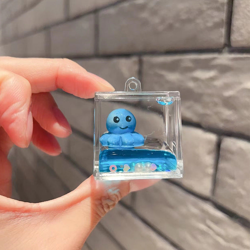 Wholesale Acrylic Octopus Into Oil Quicksand Creative Key Chain