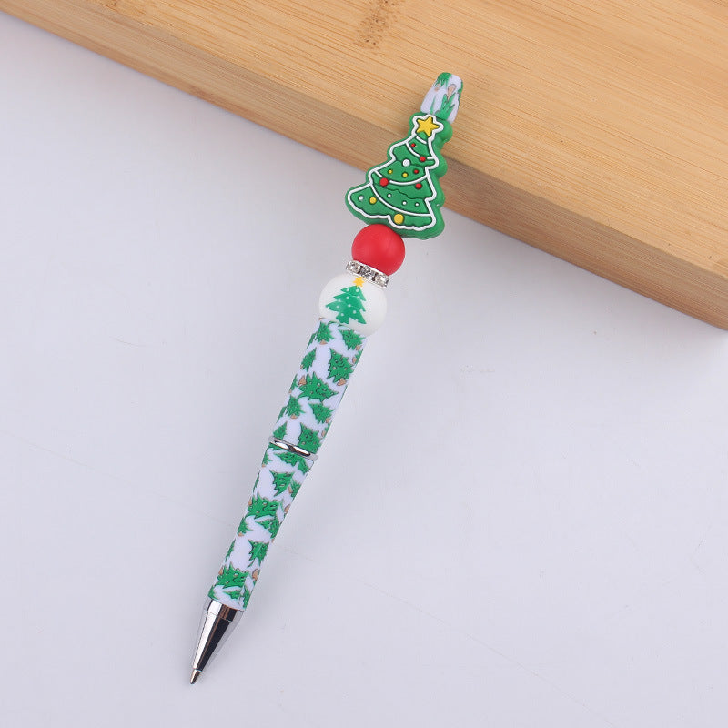 Wholesale Cartoon Christmas Silicone Handmade Plastic Beaded Pen