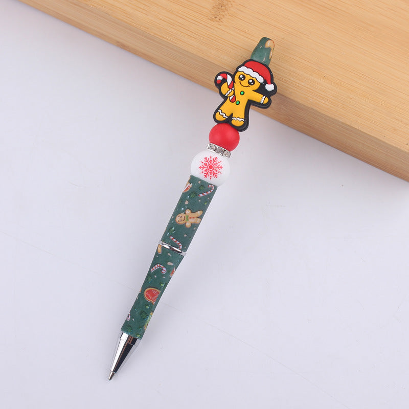 Wholesale Cartoon Christmas Silicone Handmade Plastic Beaded Pen