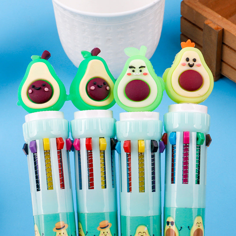 Wholesale Avocado 10 Colors Plastic Ballpoint Pen
