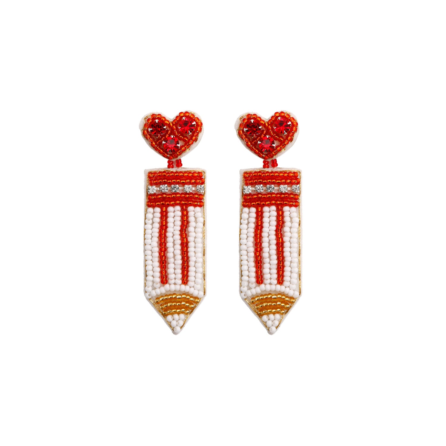 Wholesale Pencil Heart Beads Earrings