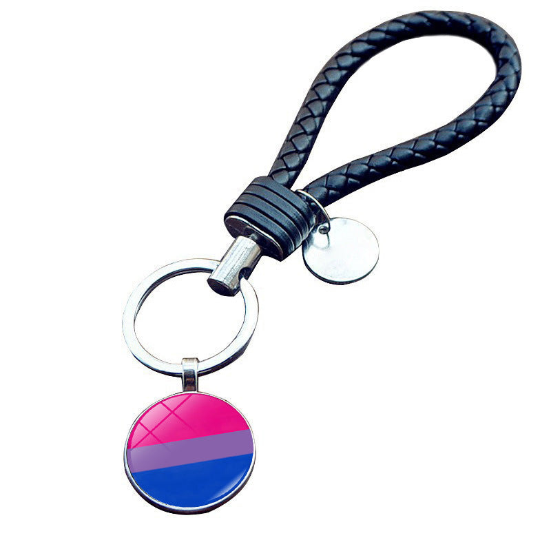 Venta al por mayor llavero gay de la bandera del arco iris de la aleación del cinc