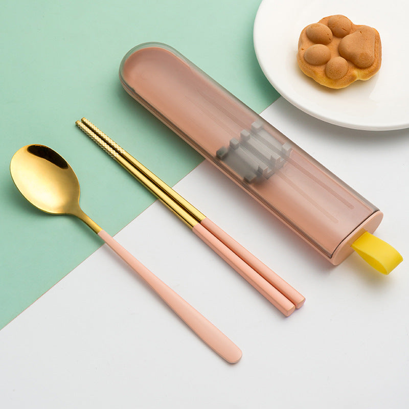 Wholesale Stainless Steel Spoon Fork Chopsticks Three Piece Set