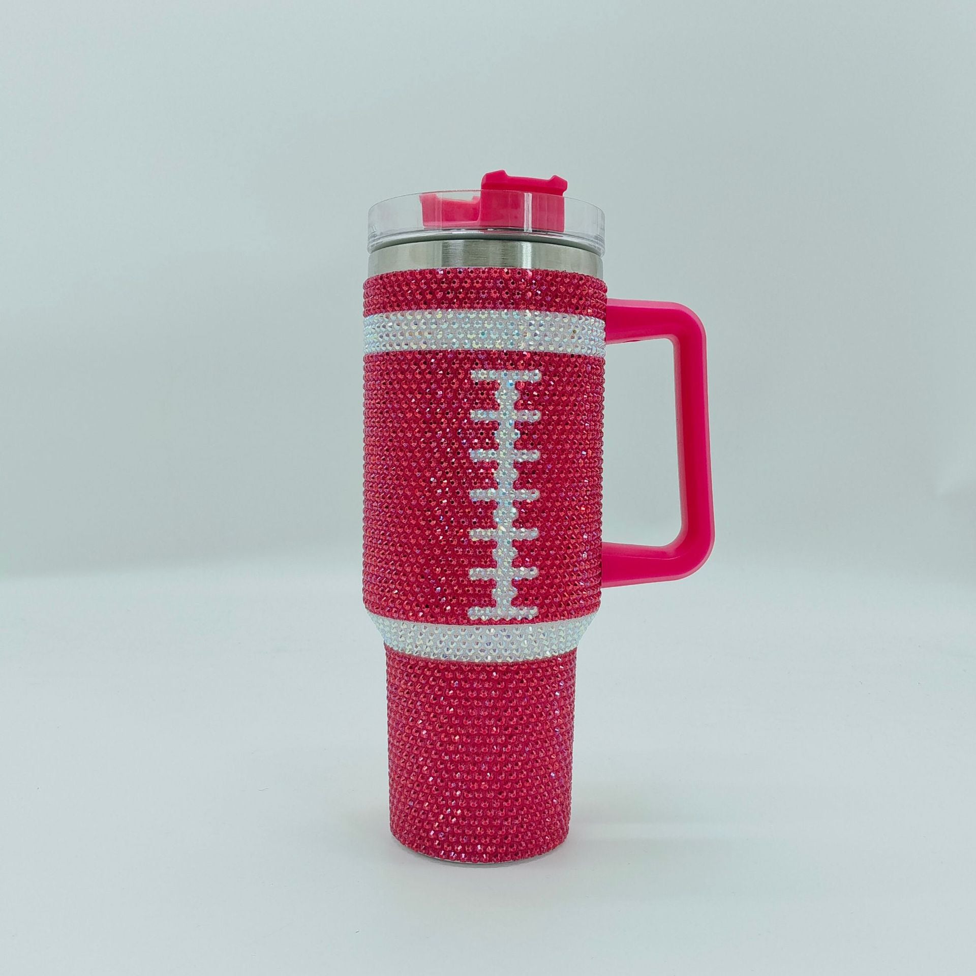 Wholesale Tumbler Rubber Diamond Baseball Pattern Stainless Steel Large Capacity Ice Bullies Cup