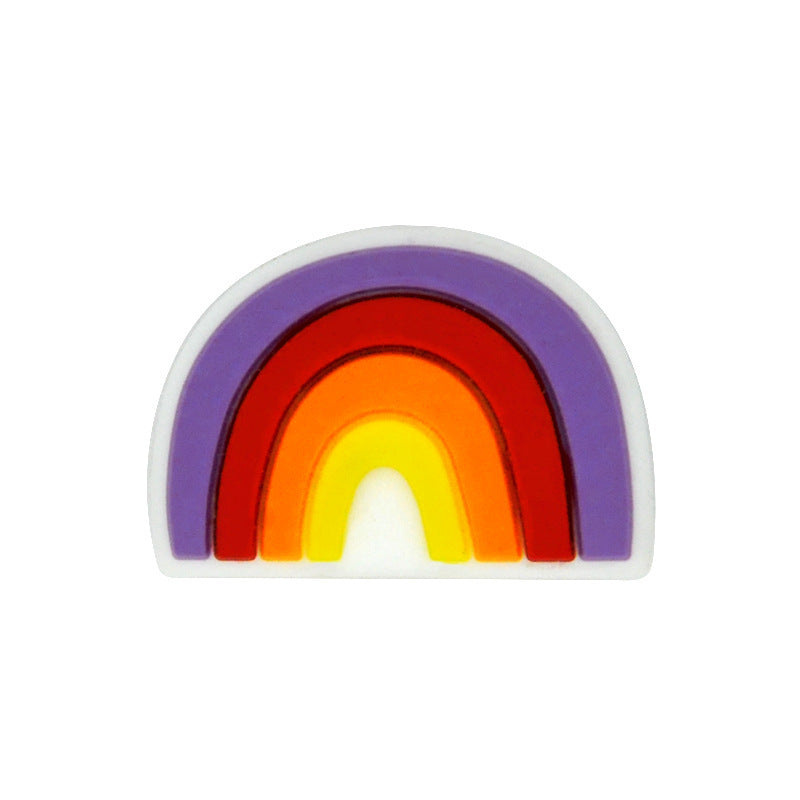 Comercio al por mayor 10PCS DIY Silicona Rainbow Globo de aire caliente Rugby Beads