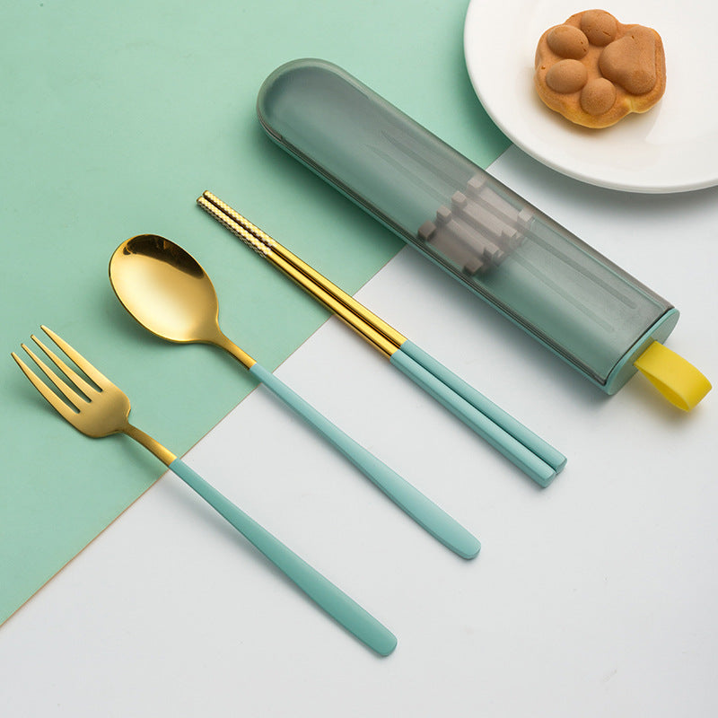 Wholesale Stainless Steel Spoon Fork Chopsticks Three Piece Set