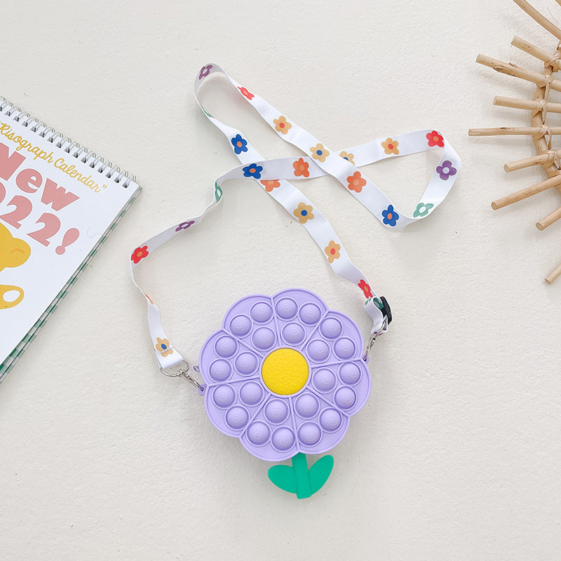 Wholesale Silicone Decompression Flowers Children Shoulder Bag