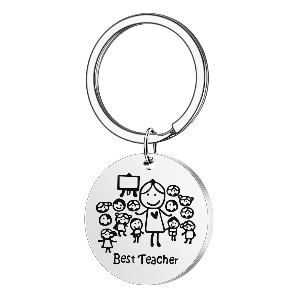 Wholesale Teacher's Day Stainless Steel Keychain Thanksgiving