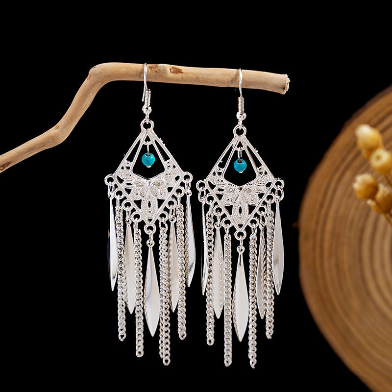 Wholesale Blue Peacock Alloy Earrings