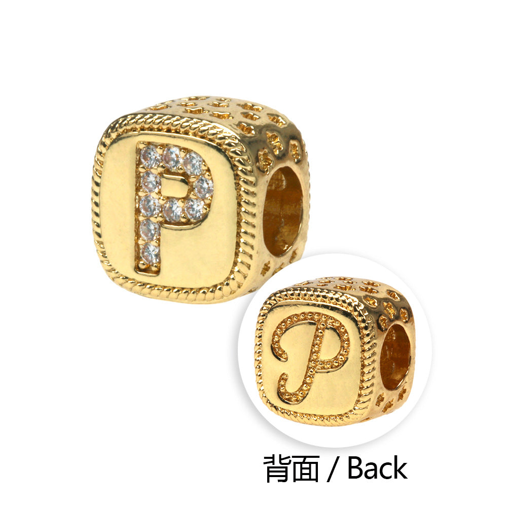 Pulseras De Cuentas De Cobre Chapado En Oro De Serpiente Del Alfabeto Al Por Mayor