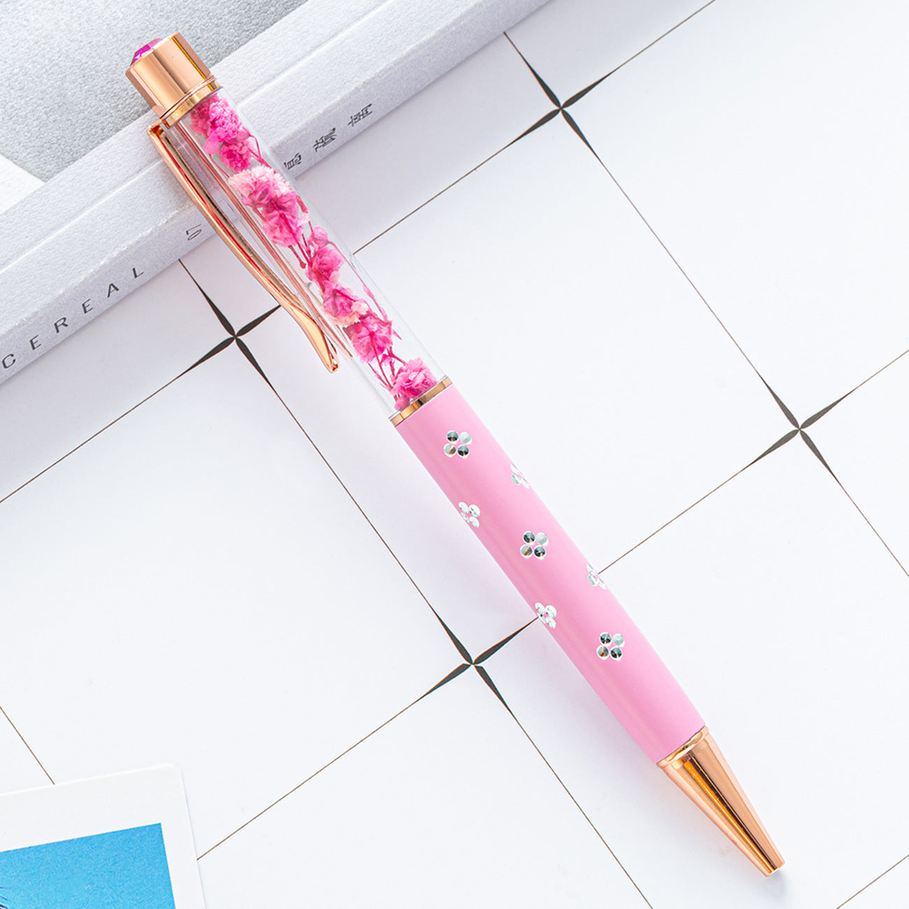 Wholesale Plastic Dry Flower Ballpoint Pen