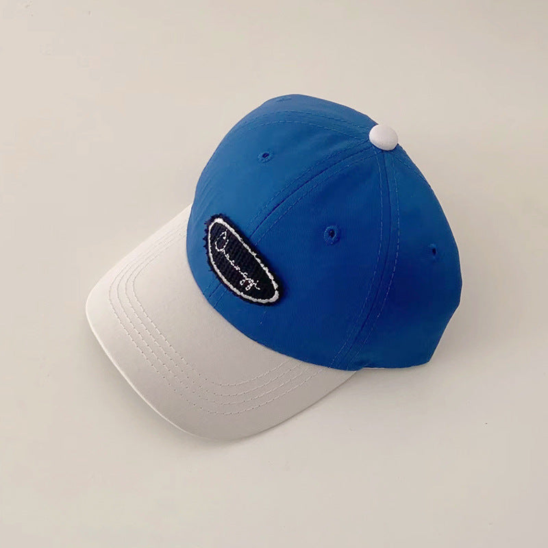 Wholesale Children's Contrasting Color Alphabet Small Label Pure Cotton Baseball Cap