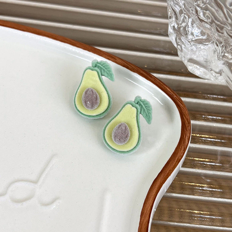 Wholesale Flocked Fruit Stud Earrings